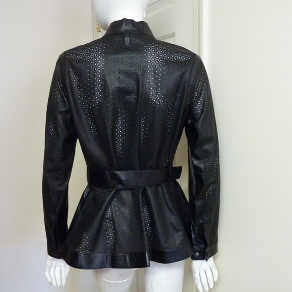 Mackage Naeva Perforated Leather Peplum Jacket - Picture 12 of 14